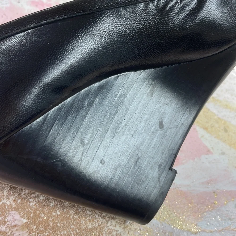 Calvin Klein Black Wedges Open-Toe Shoe 8